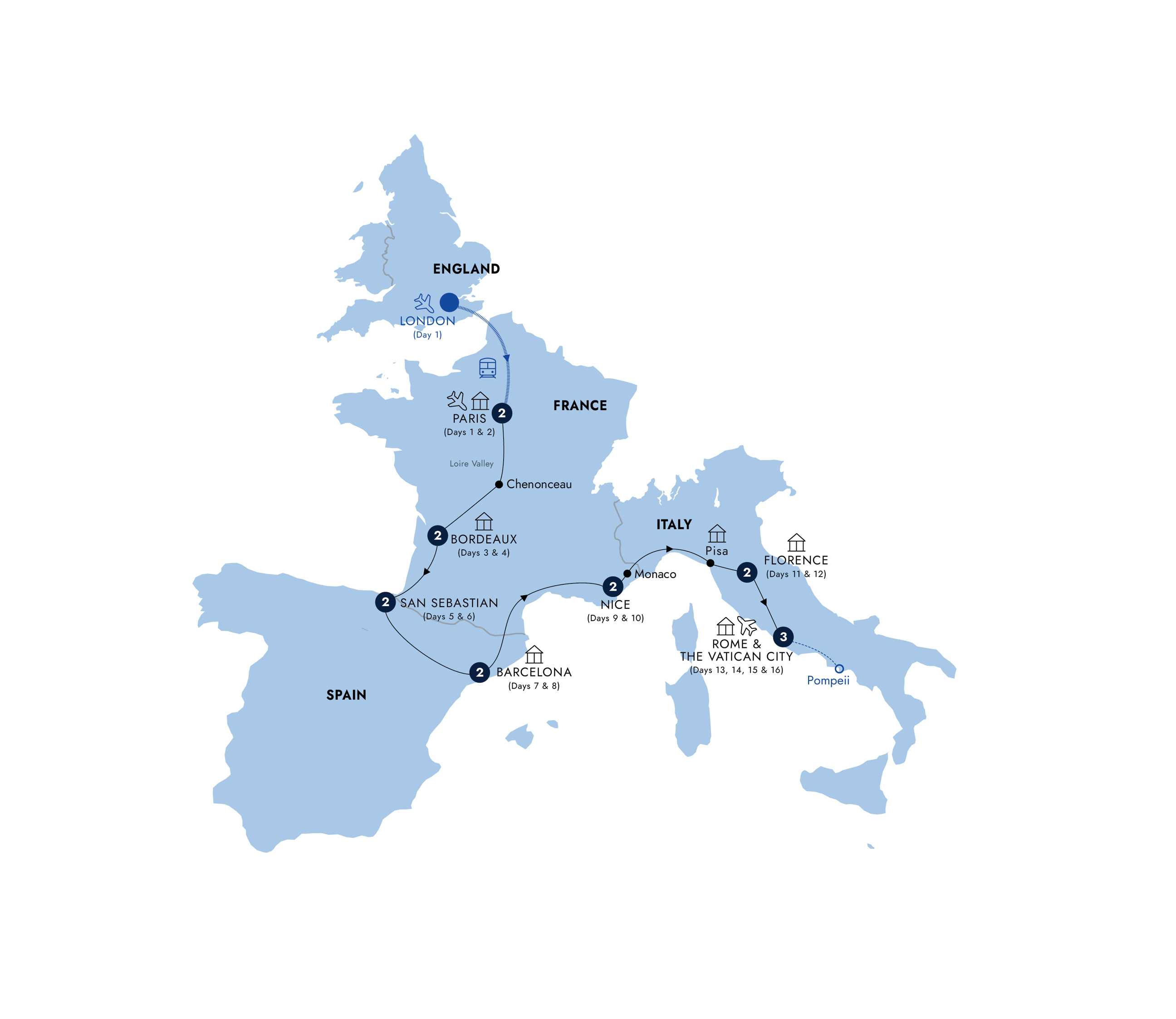 Map Mediterranean Journey Sa Guided Tour T915 2027