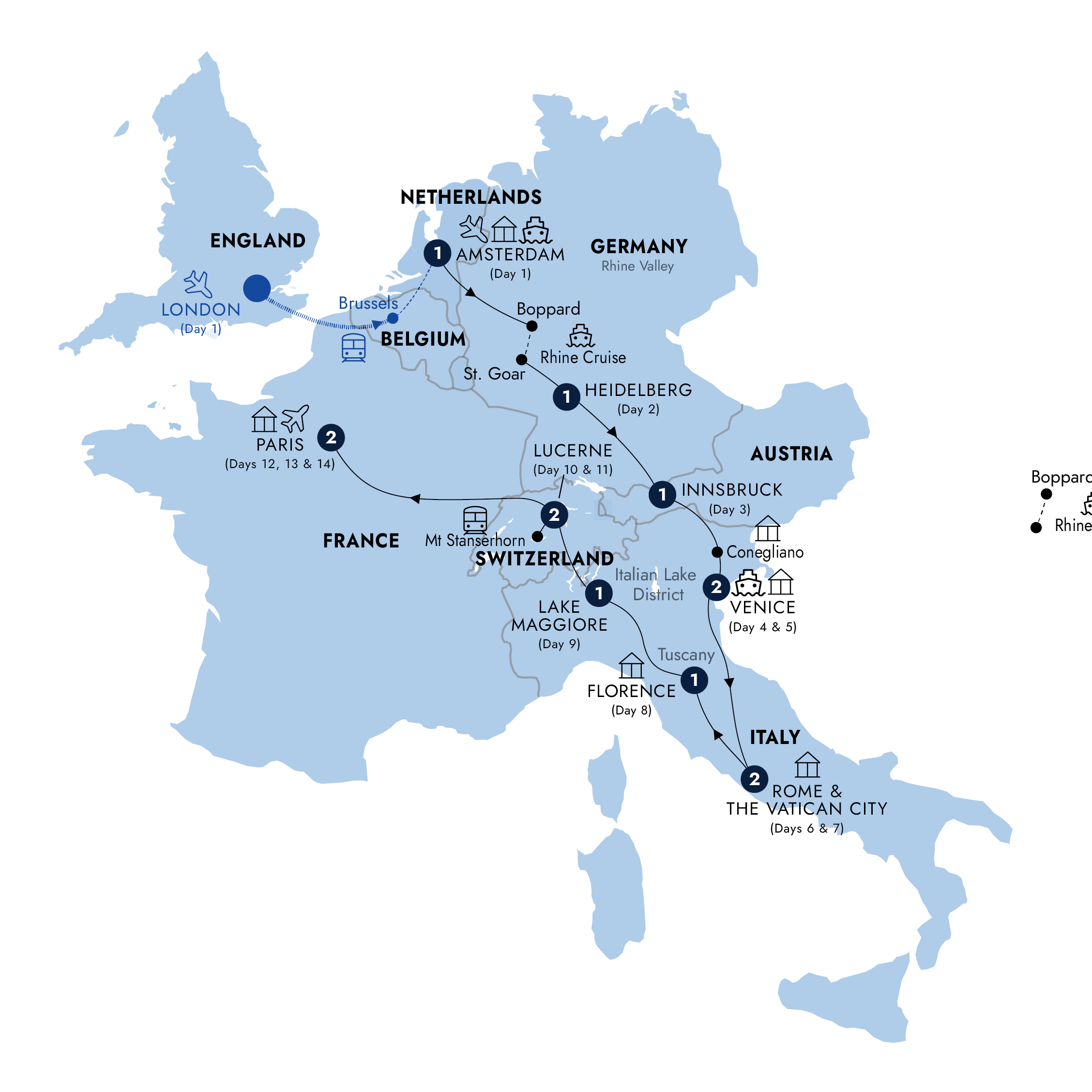 Map Highlights Europe Sa Guided Tour E933 2026