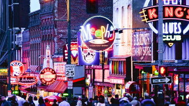 Neon Street Signs of Beale Street, Memphis, USA