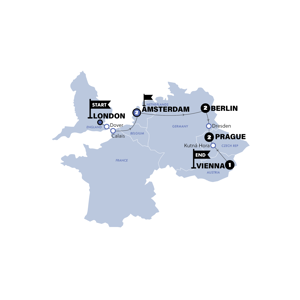 London to Vienna Trail Trip Map
