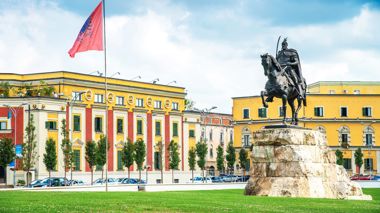 Skanderbeg Square with Statue, Tirana, Albania