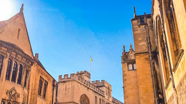 Walking down a street in Oxford, United Kingdom