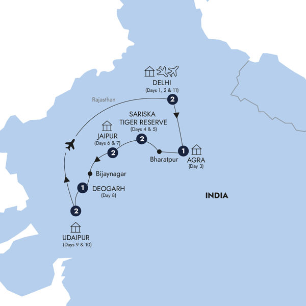 Map Classic India With Tiger Reserve Women Only Guided Tour 2026