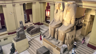 View of the ground floor of the Egyptian Museum, Cairo, Egypt