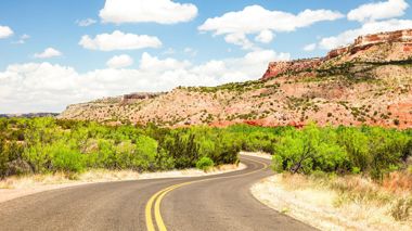 Winding Road in Palo Duro Canyon near Amarillo, USA