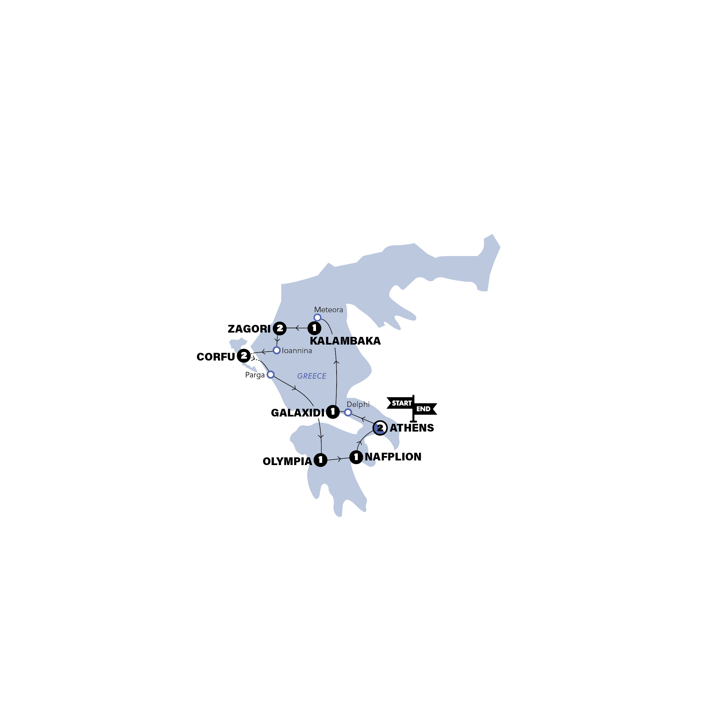 Greek Explorer Trip Map