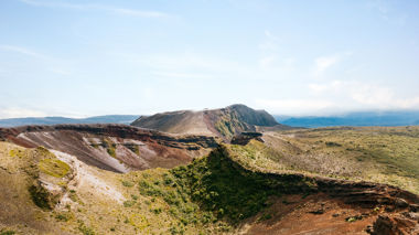 A landscape view of Mount Tarawera in Rotorua, New Zealand
