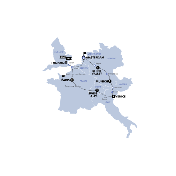 European Horizon Trip Map