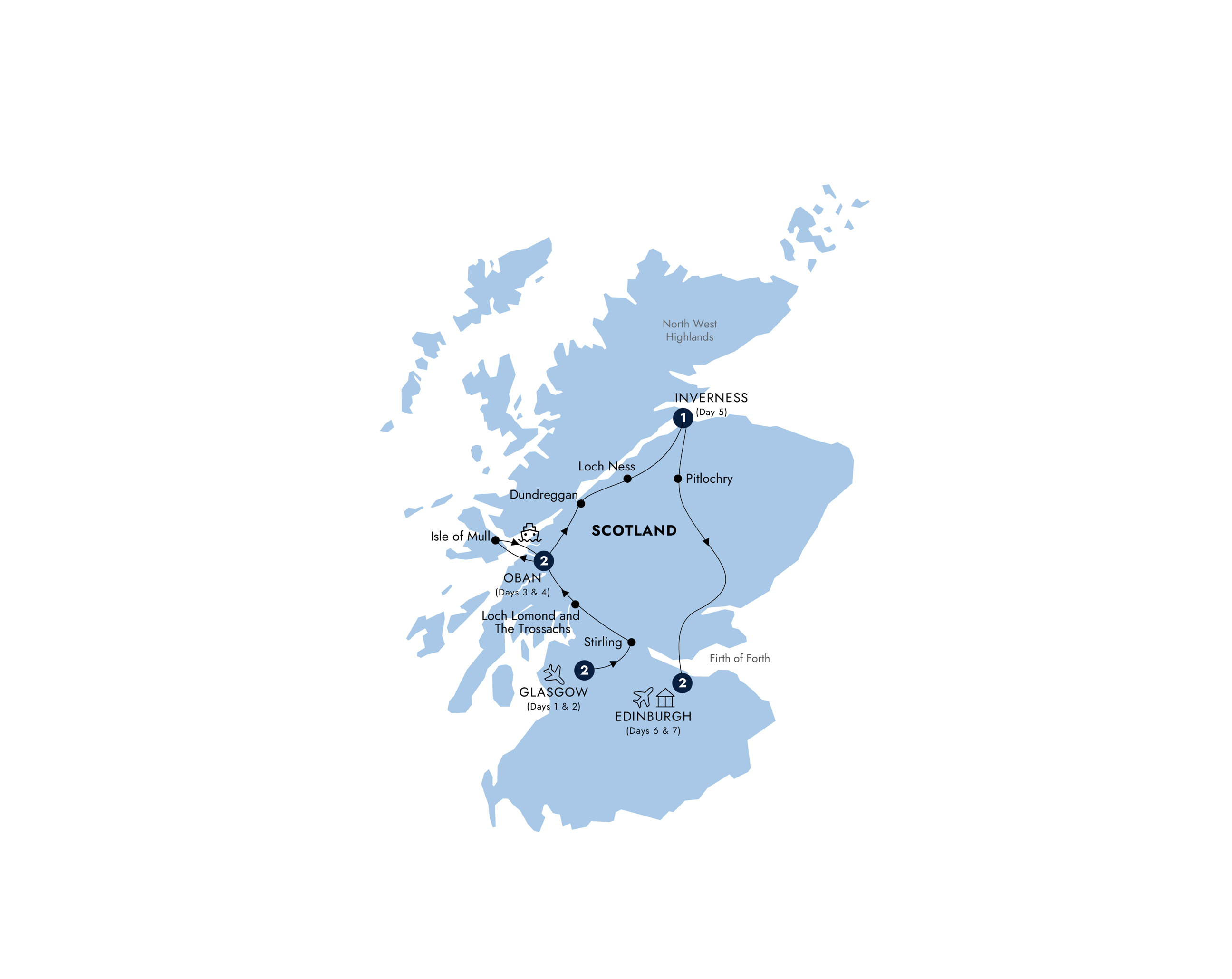 tourhub | Insight Vacations | Scenic Scotland - Small Group | Tour Map