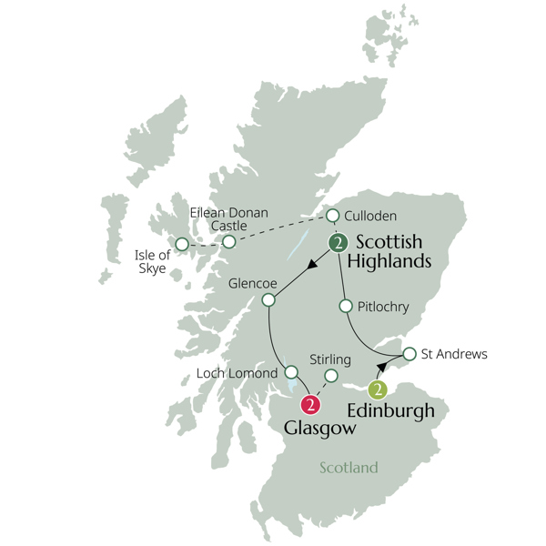 Best of Scotland Itinerary Map