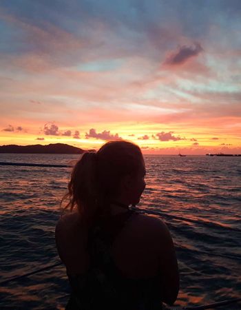 A Traveller at sunset in Langkawi, Malaysia