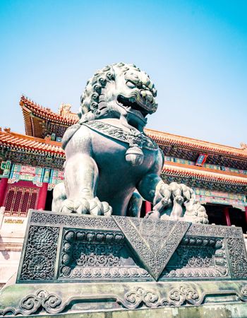 Chinese guardian lion in Beijing, china
