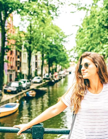 Canal bridge in Amsterdam, Netherlands