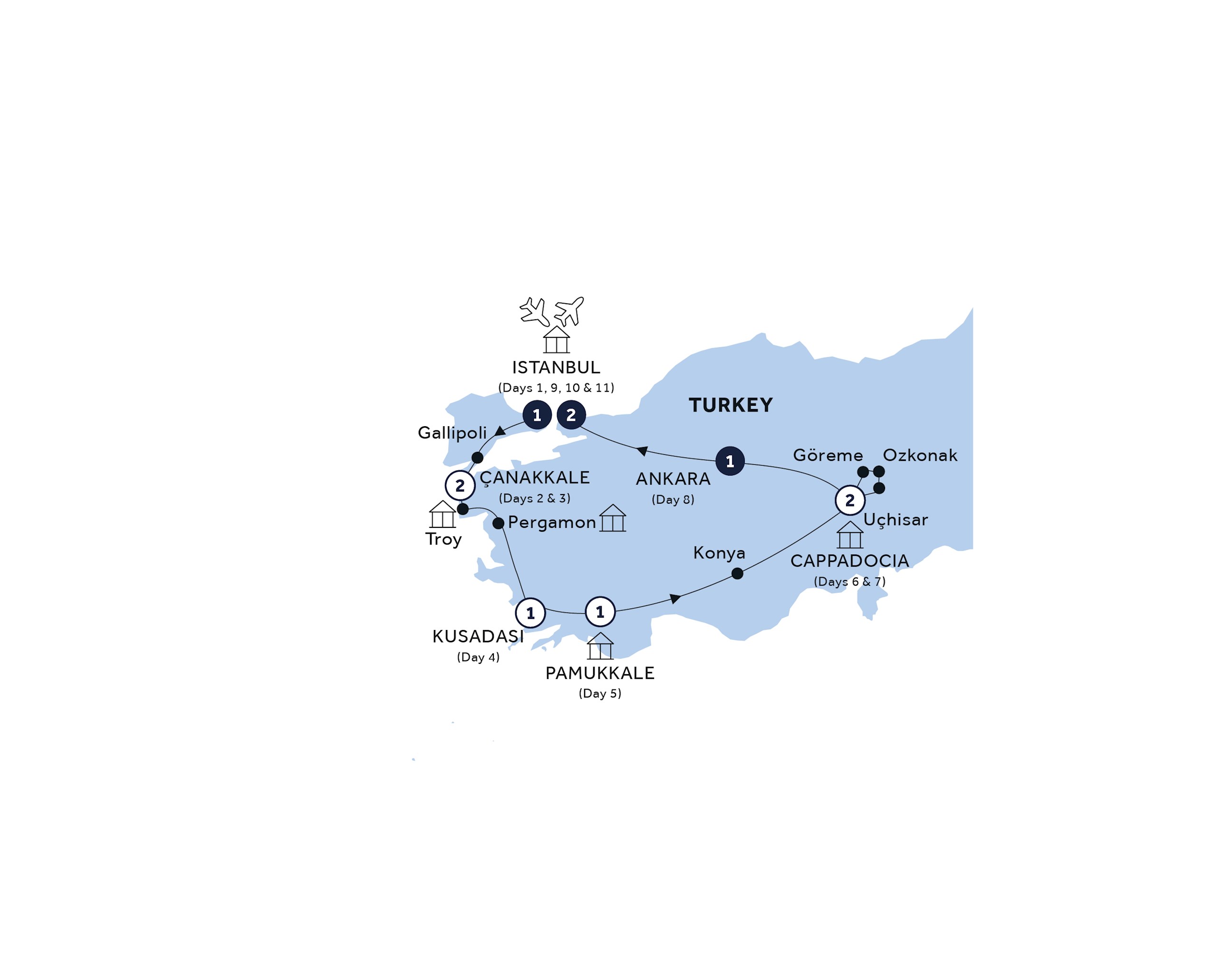 tourhub | Insight Vacations | Wonders of Turkey - With Anzac Day, Classic Group | Tour Map