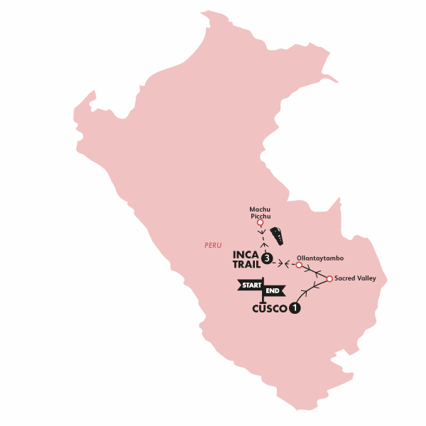 tourhub | Contiki | Ultimate Inca Trail | INCAT19 | Route Map