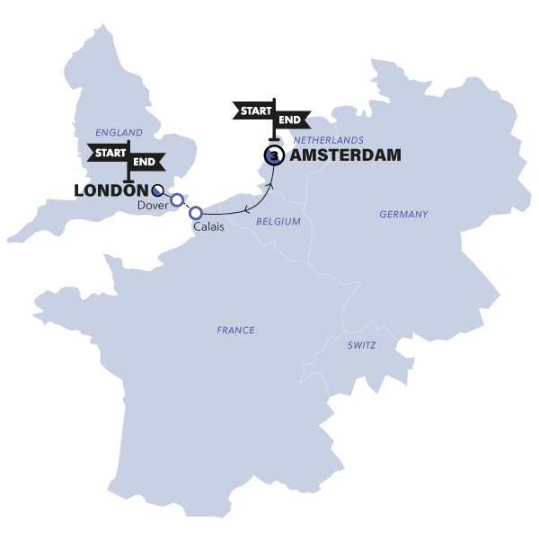 tourhub | Contiki | Amsterdam for Easter | 2025 | Tour Map