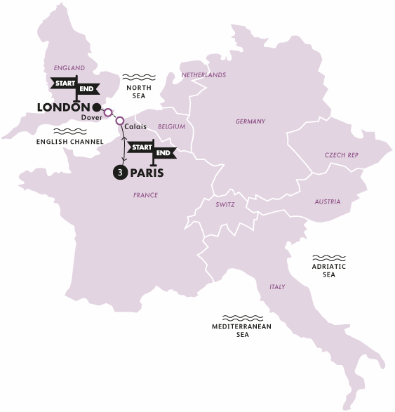tourhub | Contiki | Paris for Christmas | Tour Map