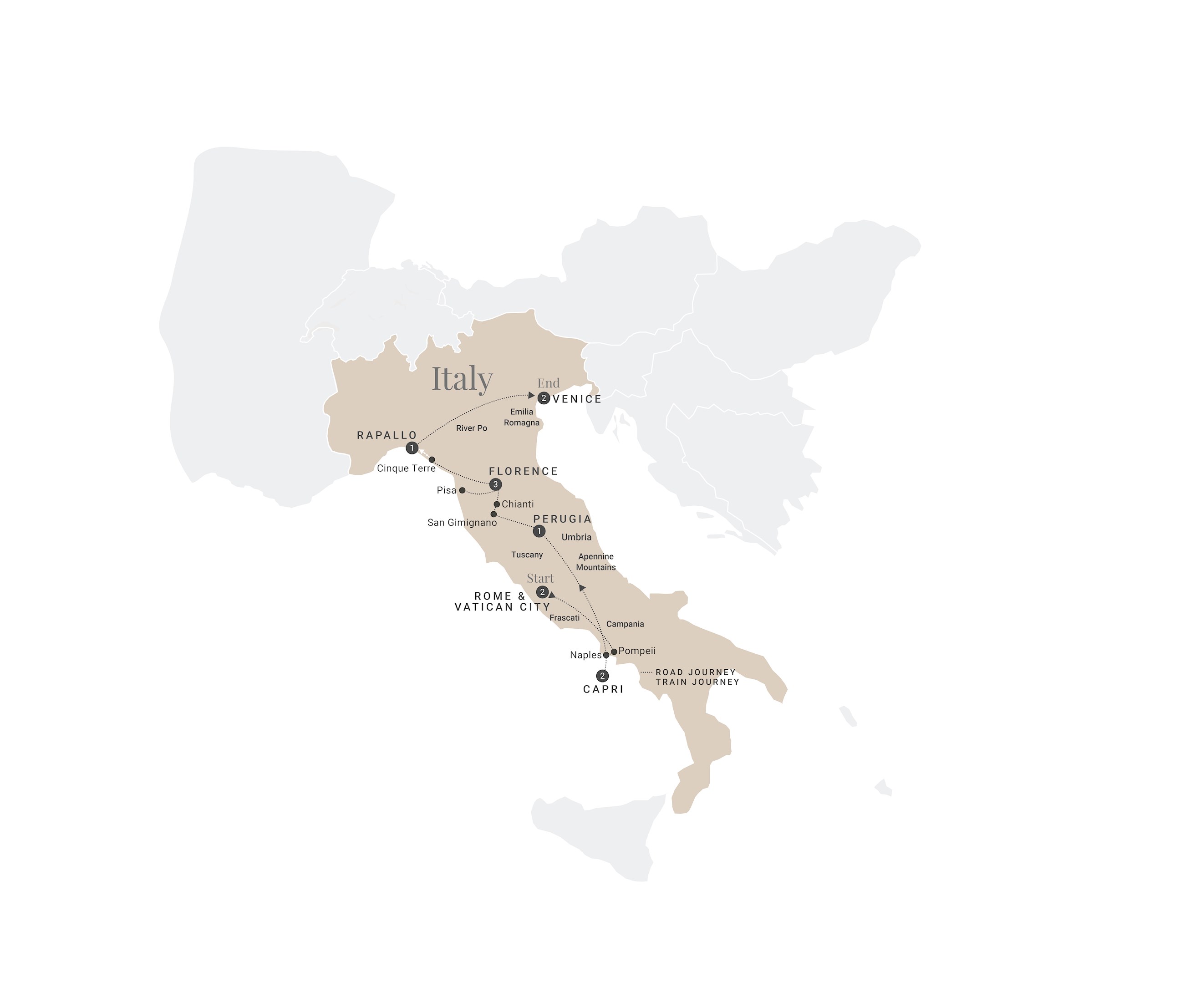 tourhub | Luxury Gold | Ultimate Italy | Tour Map
