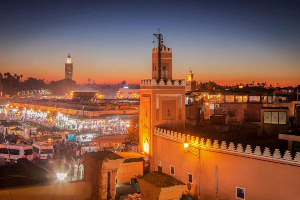 See Marrakesh by night with dinner in Morocco