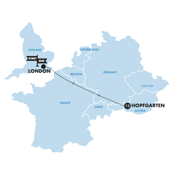 tourhub | Contiki | Austria Ski Plus | Coach From London | 2 weeks | Tour Map