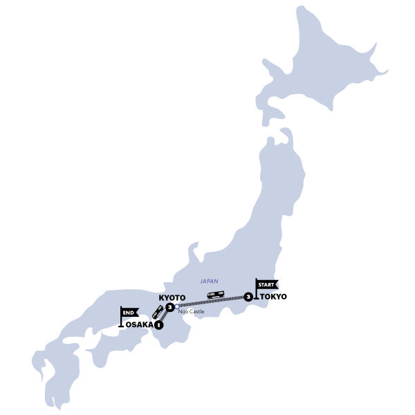 Japan in a Week Trip Map