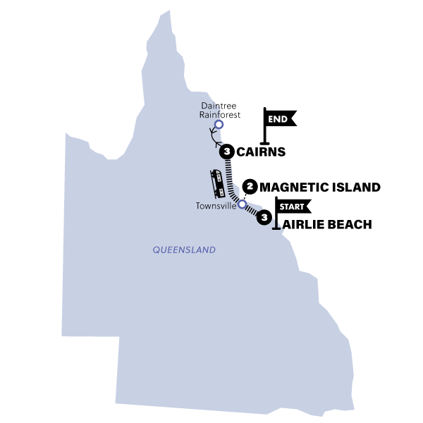 tourhub | Contiki | North Queensland Adventure | 2024-2025 | Tour Map