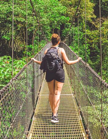 Traveller exploring the Costa Rican rainforest. in Costa Rica