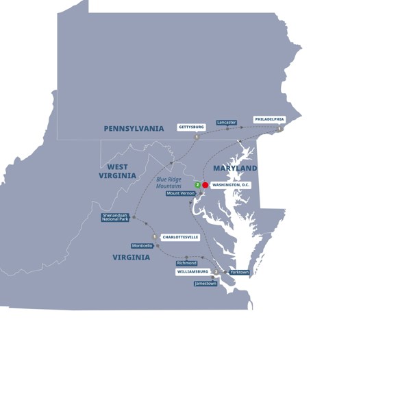 Historic Highlights Itinerary Map