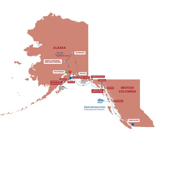 Trafalgar Majestic Alaska (05/2024 09/2024) (DSMAZN19) Trafalgar Majestic Alaska (05/2024 09/2024) (DSMAZN19)
