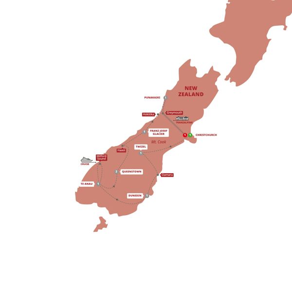 Southern Spectacular Itinerary Map