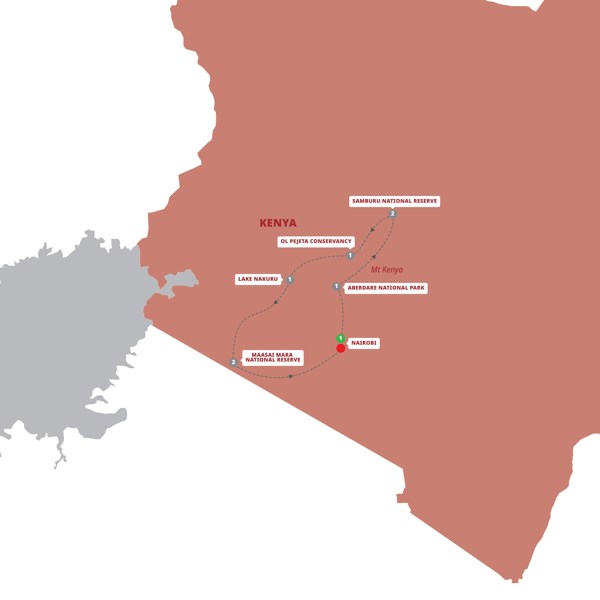 Wonders of Kenya Itinerary Map