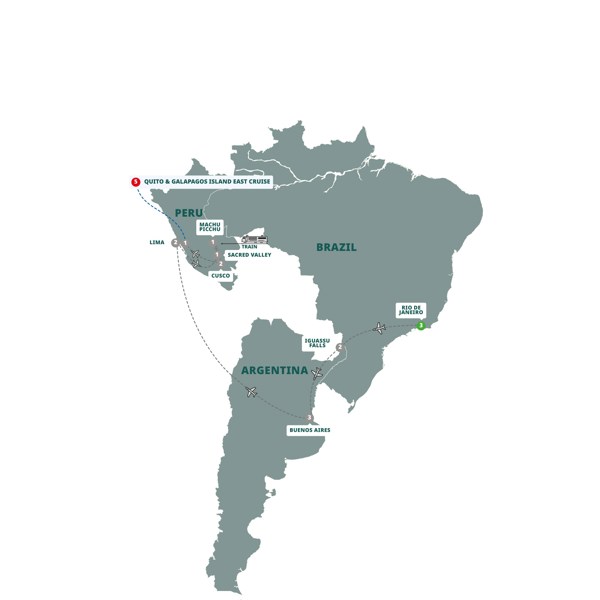 tourhub | Trafalgar | South America Revealed with Galápagos Legend East Cruise | Tour Map