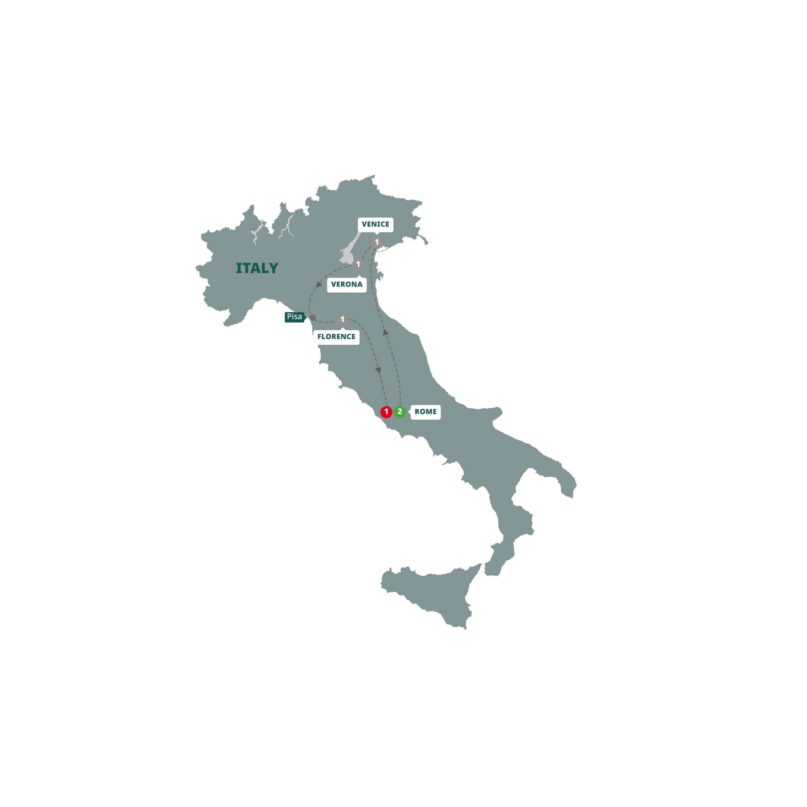 tourhub | Trafalgar | Italian Holiday | Tour Map