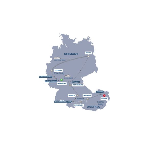 Best of Germany and Austria Itinerary Map