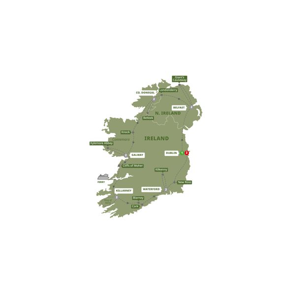 tourhub | Trafalgar | Amazing Ireland | Tour Map