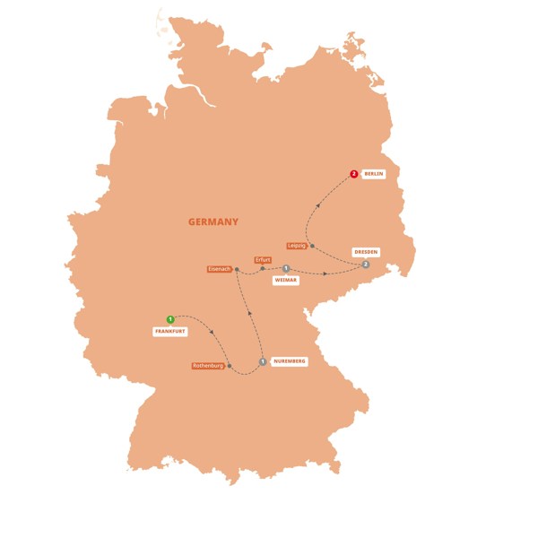 tourhub | Trafalgar | German Christmas Markets | WMARZM19 | Route Map