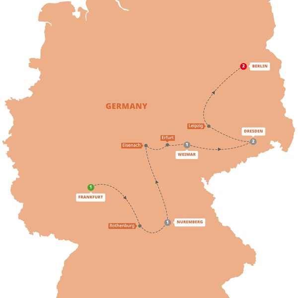 tourhub | Trafalgar | German Christmas Markets | WMARZM19 | Route Map