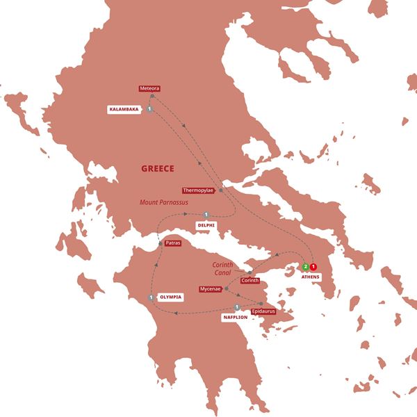 tourhub | Trafalgar | Best of Greece | AGBOAMZN19 | Route Map