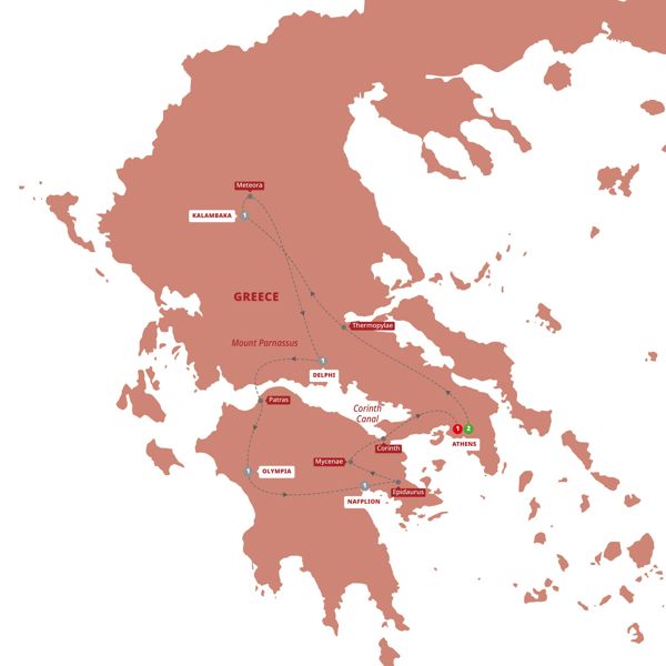 tourhub | Trafalgar | Best of Greece Reverse | Tour Map