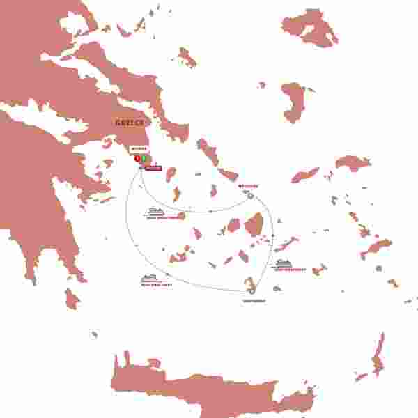 tourhub | Trafalgar | Greek Island Hopper | Tour Map