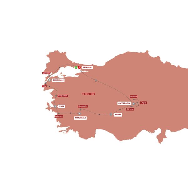 tourhub | Trafalgar | Highlights of Turkey | Tour Map