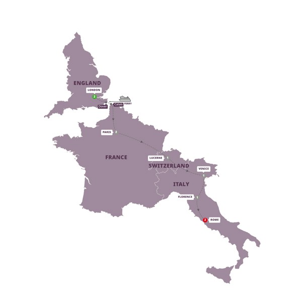 European Traveler Itinerary Map