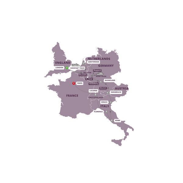 tourhub | Trafalgar | European Whirl End Paris | Tour Map