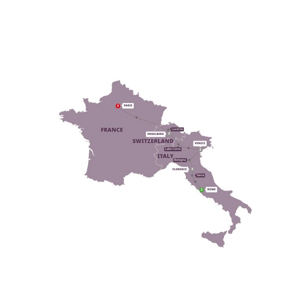 European Wonderland Itinerary Map