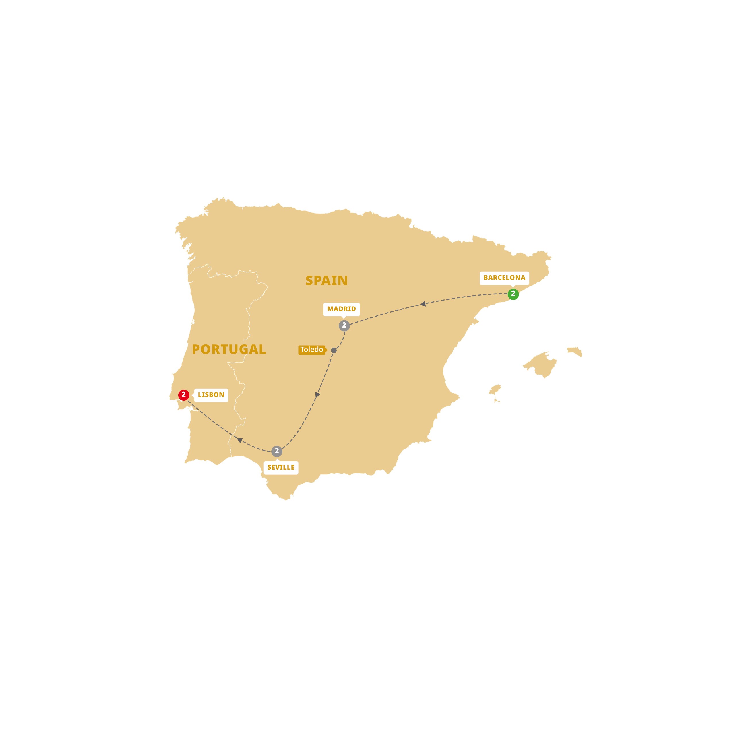 tourhub | Trafalgar | Great Iberian Cities | Tour Map