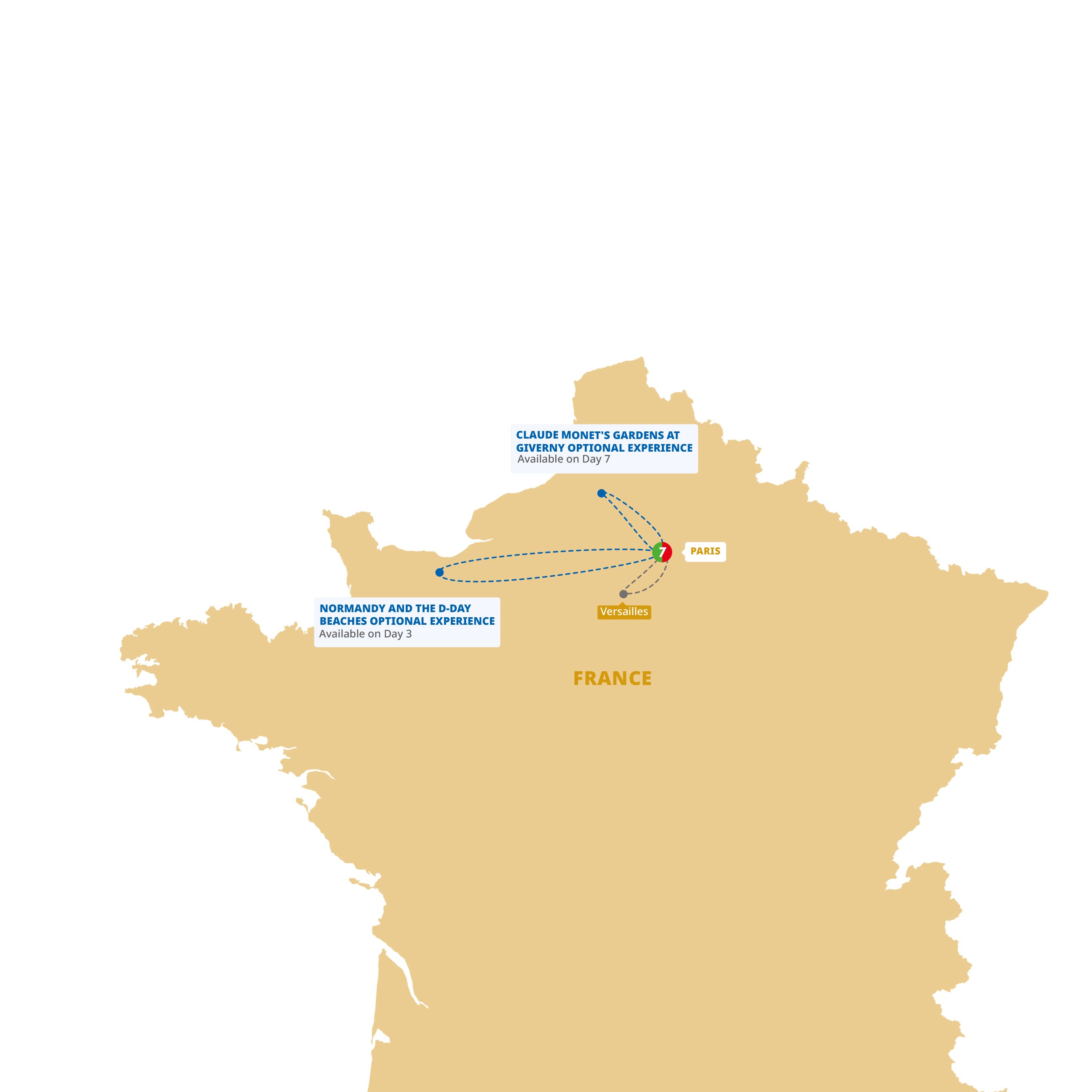 tourhub | Trafalgar | Paris Explorer | Tour Map