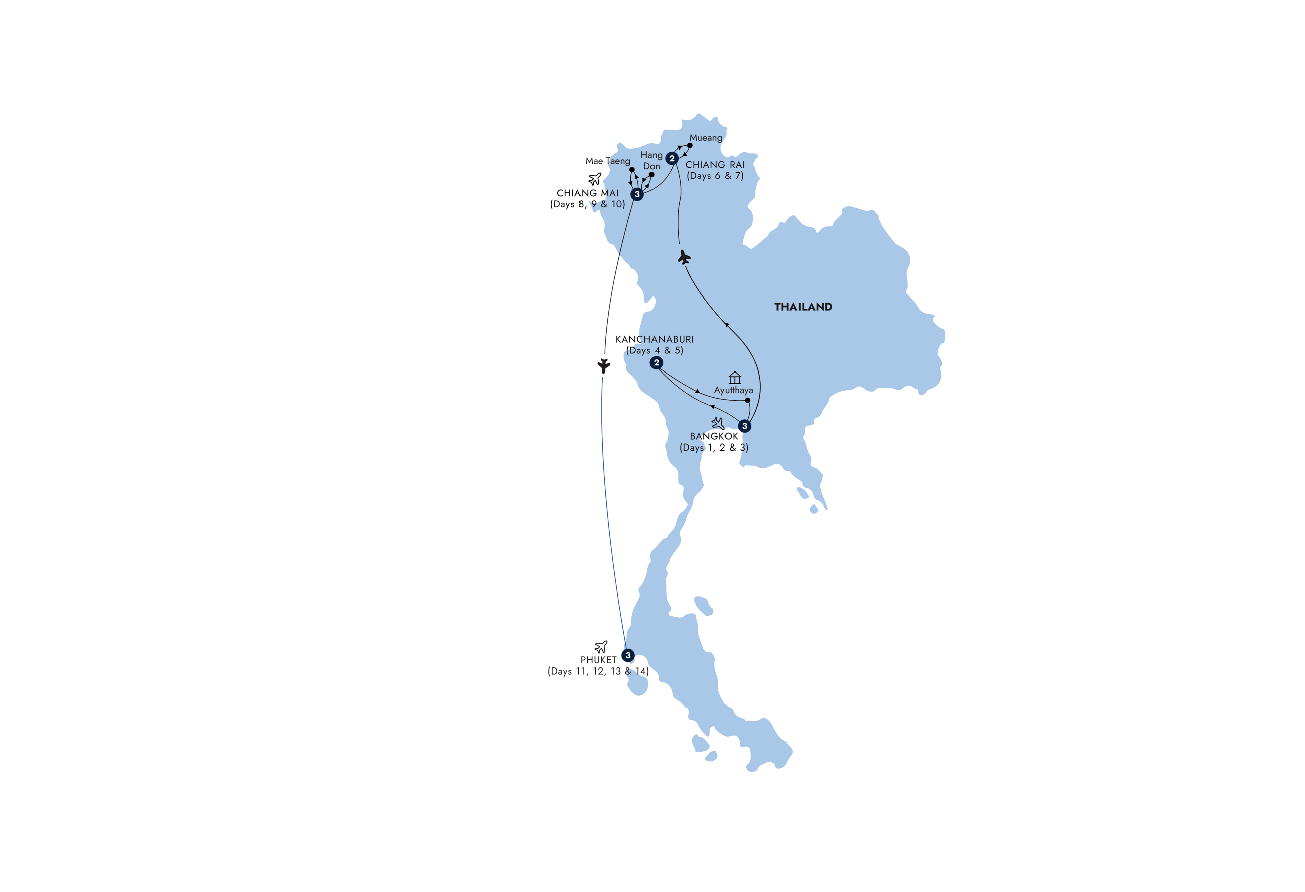 Map of Classic Thailand with Phuket - Small Group from Insight Vacations