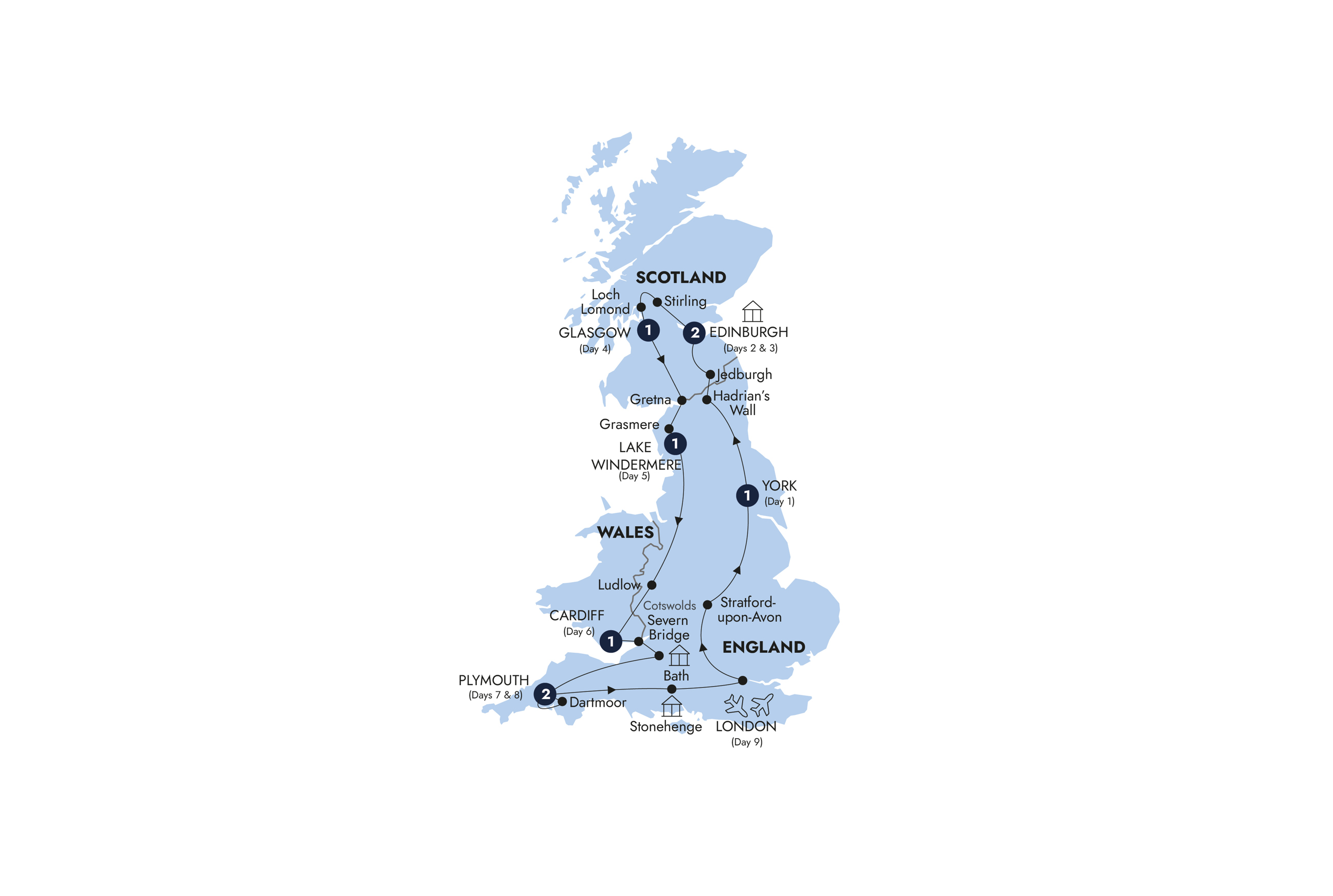 Map Best Britain Guided Tour 2026