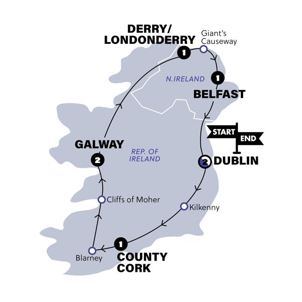 Ireland Trip Map
