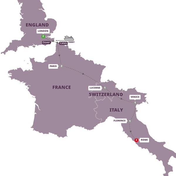 tourhub | Trafalgar | European Traveler | WTAVZN18 | Route Map